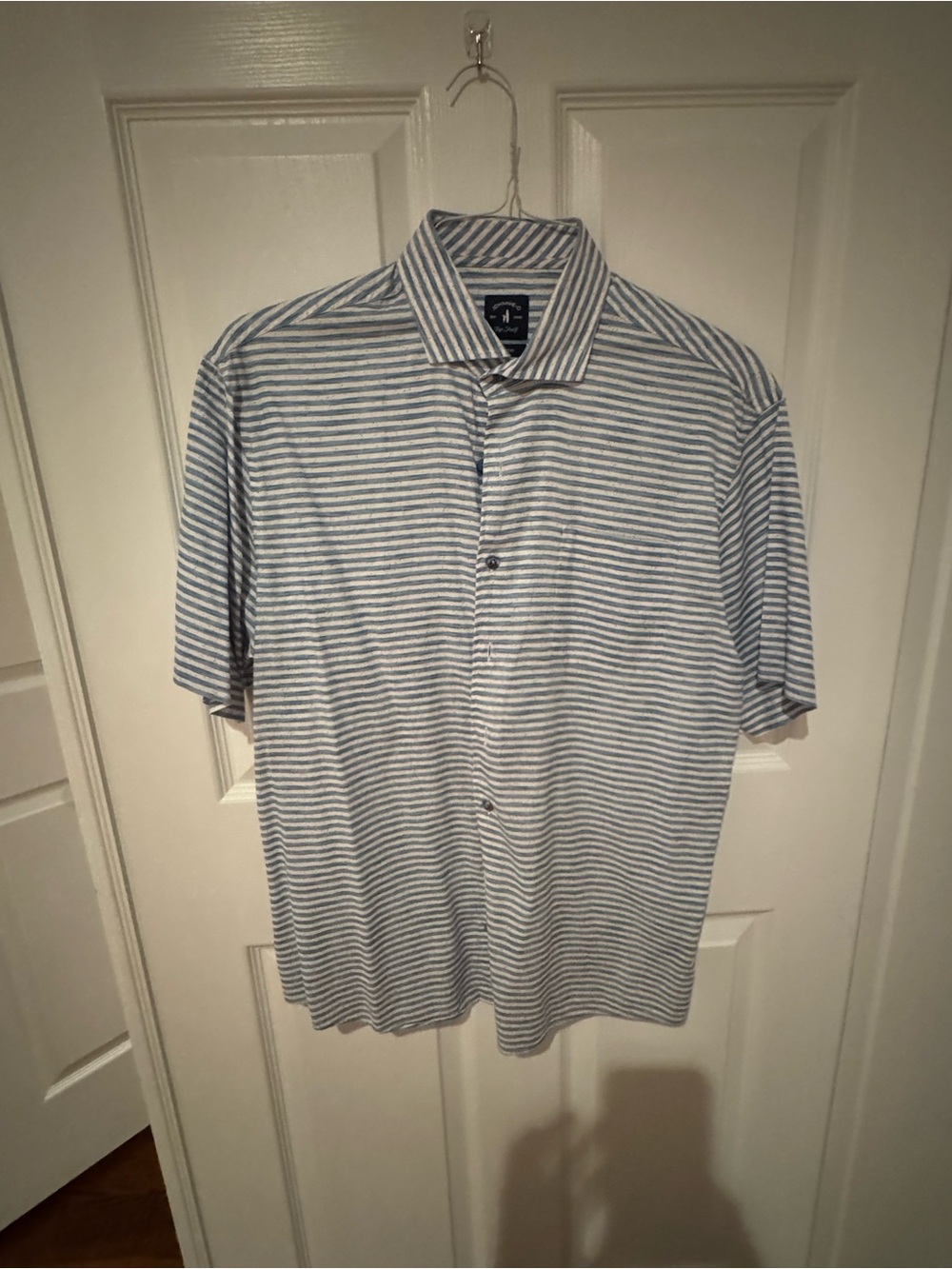 johnnie-O Short-Sleeve Striped Polo - Blue & White